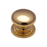 M Marcus Heritage Brass Round Design Victorian Cupboard Knob 32mm 